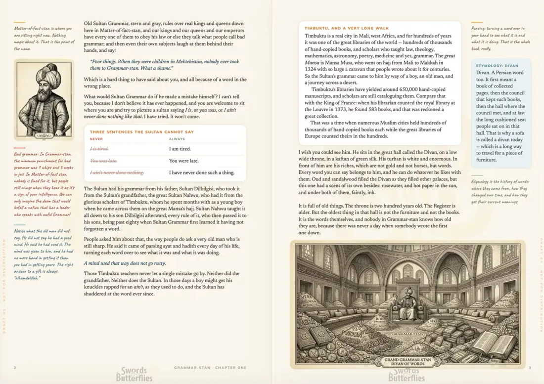 Grammar-stan — opening spread